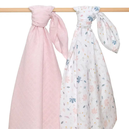 'Botanical Flowers' Muslin Swaddle Wraps 2pk