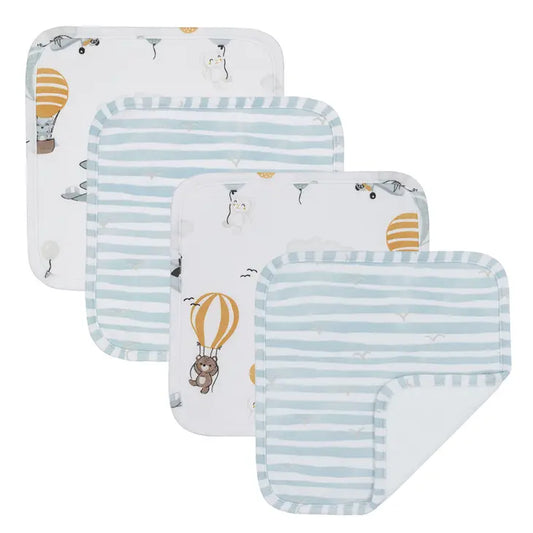 'Up Up & Away' Washcloths 4pk