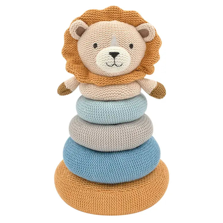 'Leo the Lion' Knitted Stacking Ring Toy Gift Set