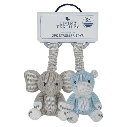 'Mason the Elephant & Henry the Hippo' Stroller/Car Seat Toys