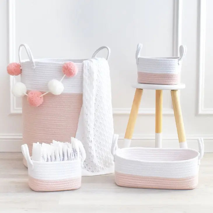 Blush/White Nursery Storage Set 3pc