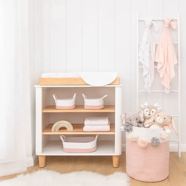 Blush/White Nursery Storage Set 3pc