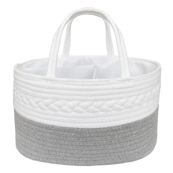 Grey/White Nappy Caddy With Divider