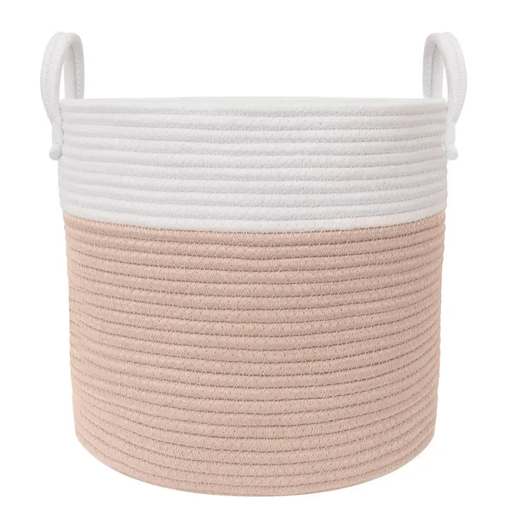 Blush/White Medium Hamper/Toy Storage