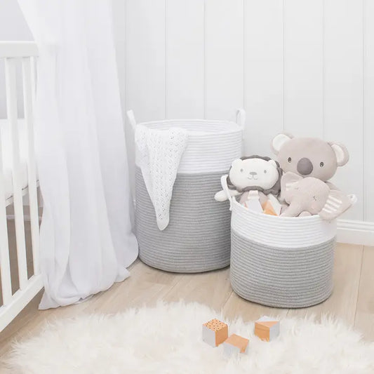 Grey/White Medium Hamper/Toy Storage