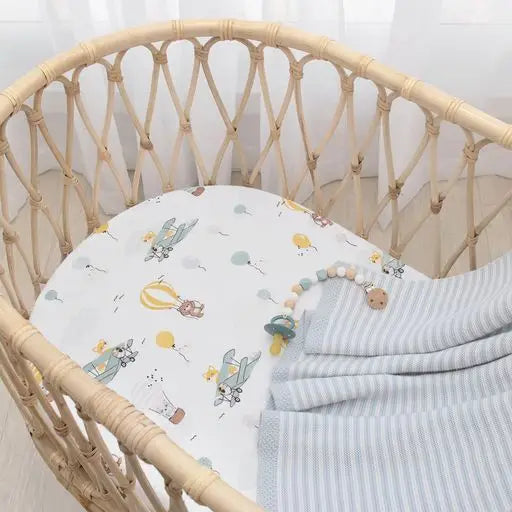 'Up Up & Away' Bassinet Fitted Sheet 2pk