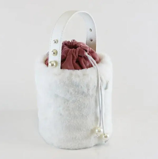 'Princess Emma' White Bucket Purse