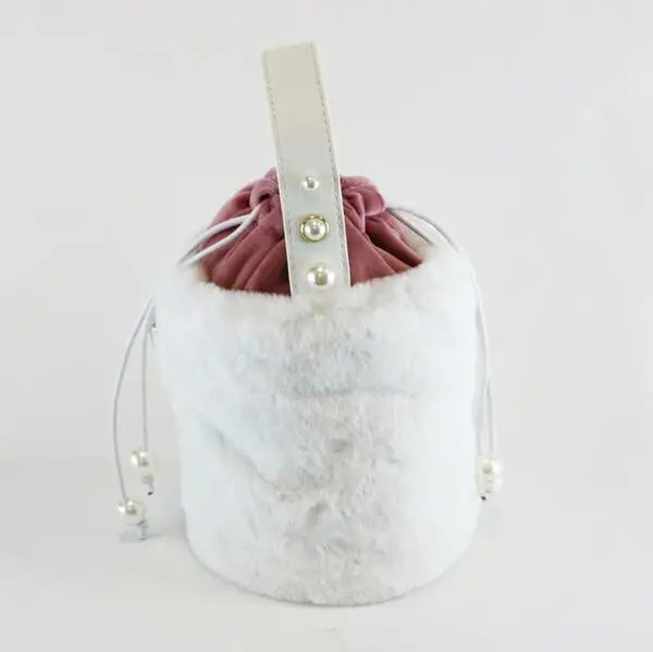 'Princess Emma' White Bucket Purse