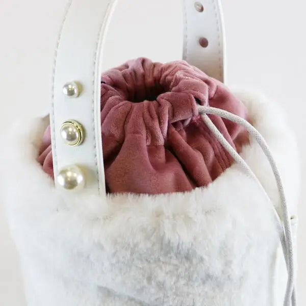 'Princess Emma' White Bucket Purse