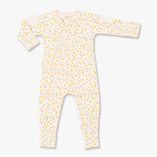 Chamomile Waffle Zip Romper