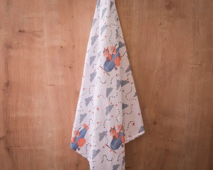 'Pilot Fox' 2 Layers Muslin Blanket